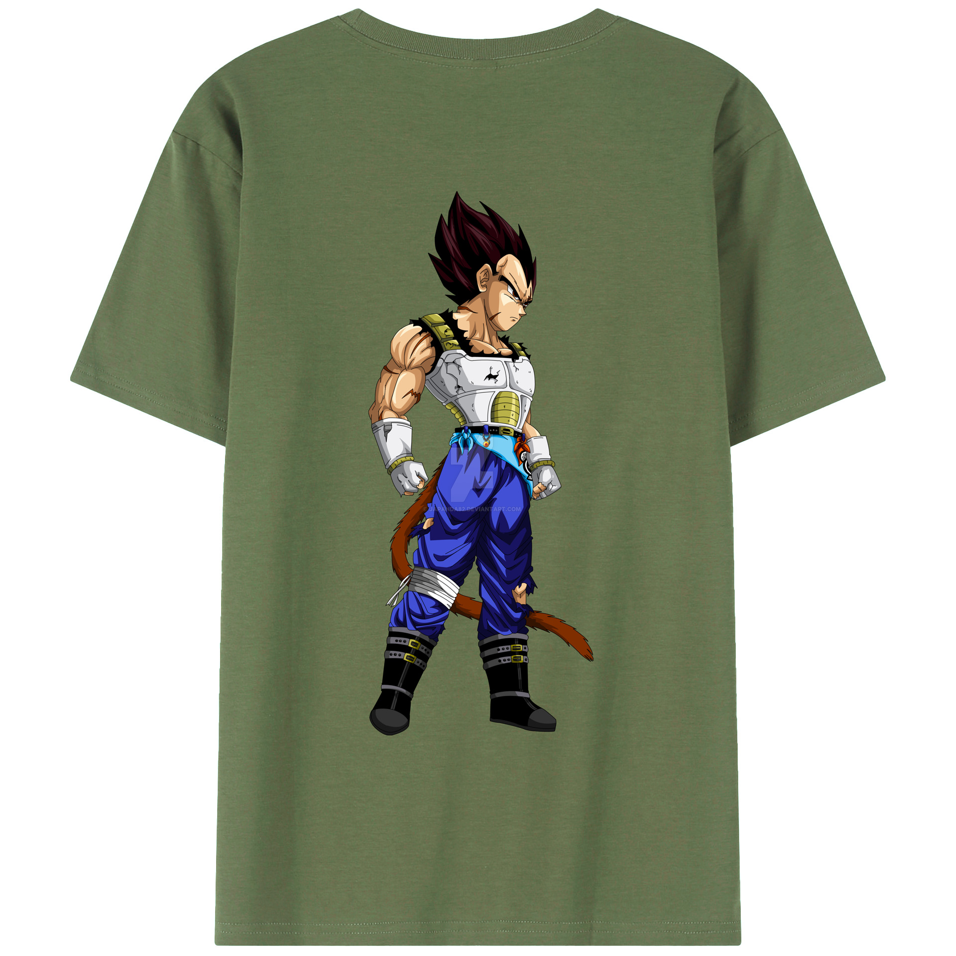 （画像用） ドラゴンボール ベジータ四世（Bejīta Yonsei）DRAGON BALL Vegeta IV 綿100％ メンズ半袖Tシャツ（バックプリント） 通気性